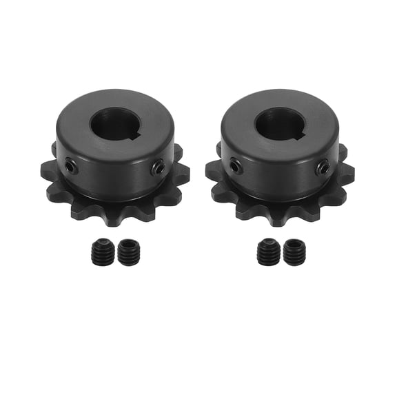 2Pack #35 Chain Roller Sprocket 1/2" Bore 3/8" Pitch 12 Tooth with Set Screws