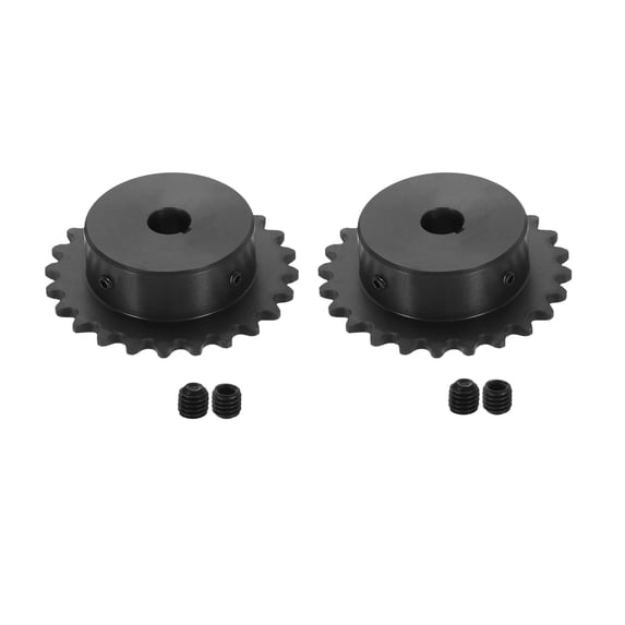2Pack #35 Chain Roller Sprocket 1/2" Bore 3/8" Pitch 24 Tooth with Set Screws
