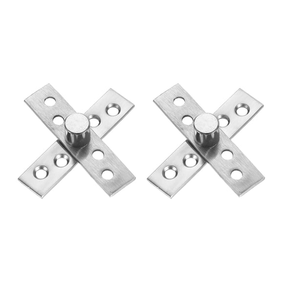 2Pack 360 Degree Rotating Pivot Hinges, 75 x 18mm Concealed Hinge, Silver