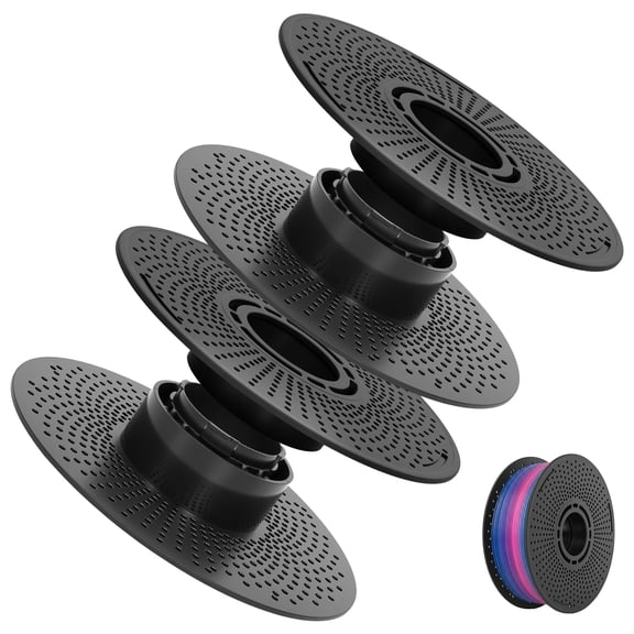 2Pack 3D Printer Filament Spool for P1S/P1P/A1/A1 Mini/X1/X1C/H2D 3D Filament Reel Holder for PLA PETG TPU ABS Black