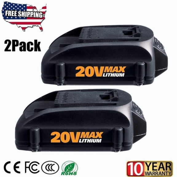 2Pack 4.0Ah 20V Battery Replacement for Worx 20V Battery Compatible with WA3525 WA3520 WA3575 WG151s WG155s WG251s WG255s WG540s WG545s WG891