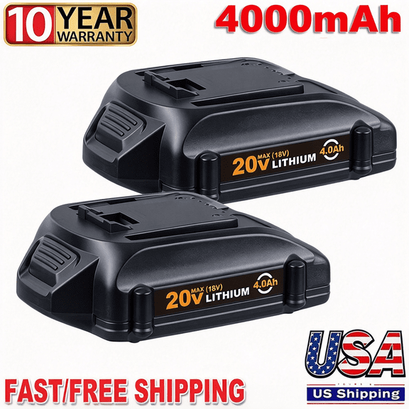 2Pack 4.0Ah Battery Replacement for 20V PowerShare Lithium Battery for WA3520 WA3525 WA3575 WG151s WG155s WG251s WG255s WG540s WG545s WG890 WG891
