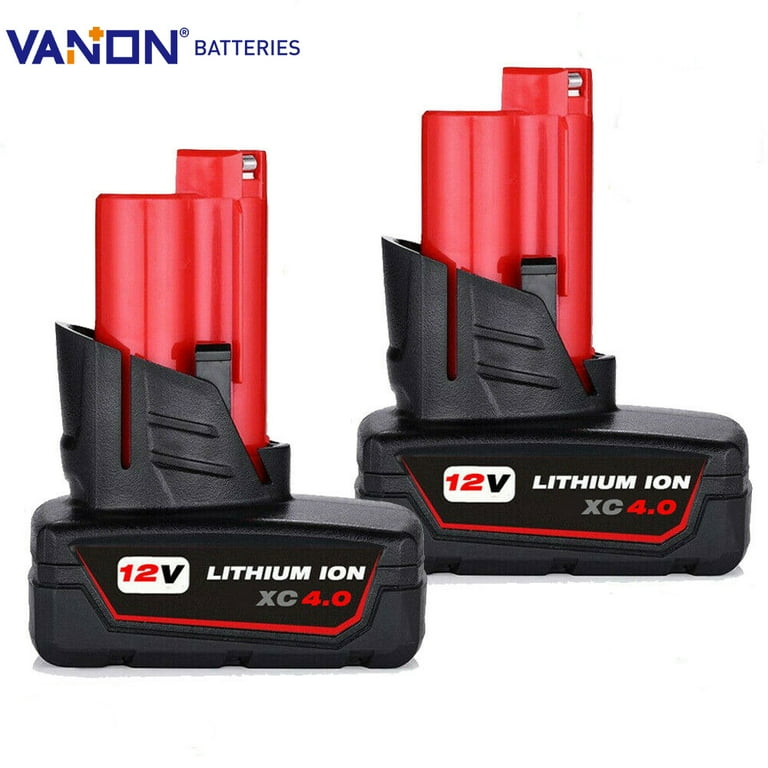 2Pack 4.0Ah for Milwaukee M12 M12B6 12V Li Ion XC High Capacity