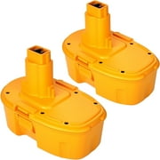 2Pack 4.5Ah 18V Replacement Battery DC9098 DC9096 Ni-Mh Compatible with Dewalt 18V Battery XRP DC9096 DC9098 DC9099 DW9095 DW9096 DW9098 18V XPR Cordless Power Tools(Yellow)