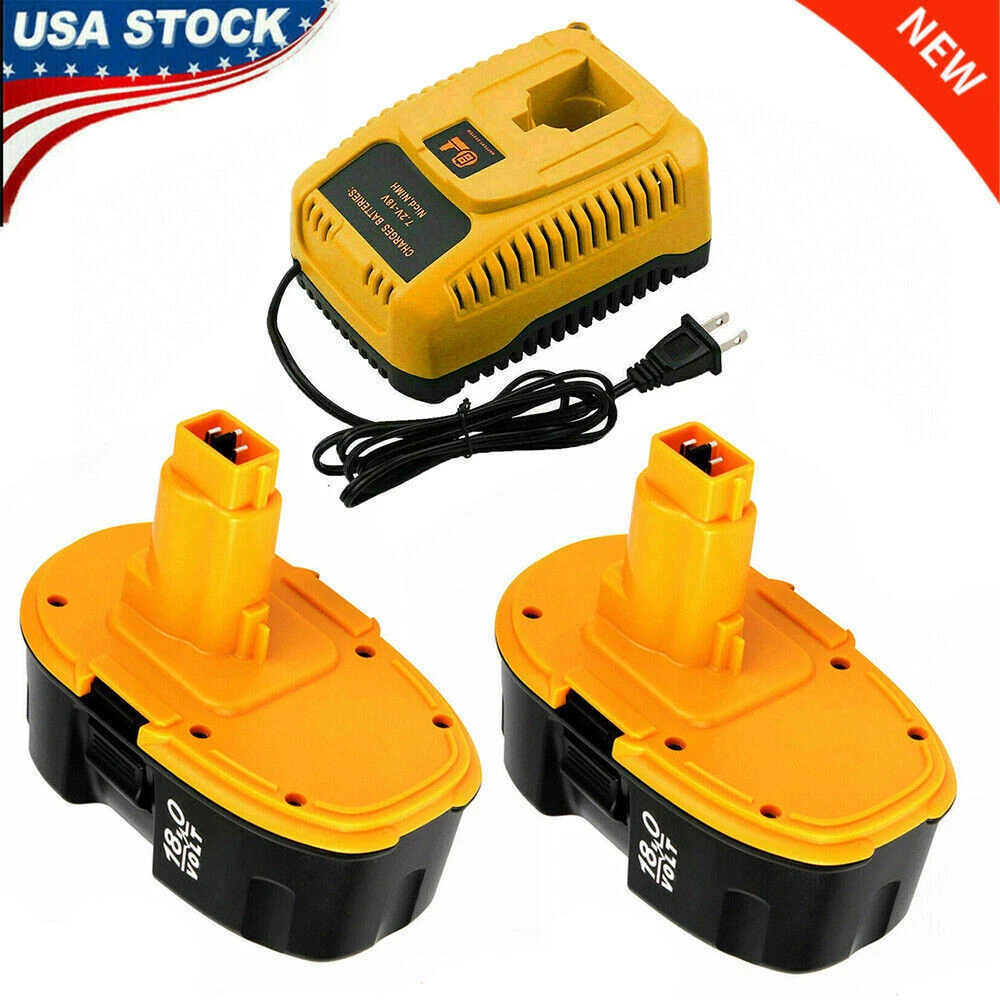 2Pack 4.5Ah DC9096 Replacement for Dewalt 18 Volts NI-MH Battery DC9098 DC9096 DC9091 DE9057 DW9116 with DC9310 Fast Charger
