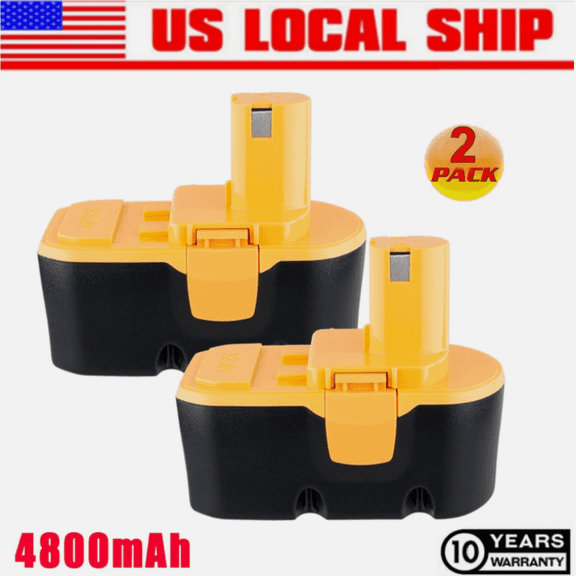 2Pack 4.8Ah P100 Compatible with Ryobi 18V Battery Ni-Mh ABP1801 ABP1803 BPP1820 130224007 130224028 130255004 Cordless Power Tools