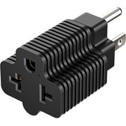 [2Pack] 4-in-1 15 Amp Household AC Plug to 20 Amp T Blade Adapter,5-15P to 5-20R,5-15P to 6-15R,5-15P to 6-20R, 4 in 1 AC Power Adapter,15A 125V to 20A 250V Adapter