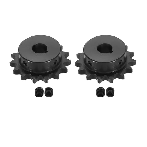 2Pack #40 Chain Roller Sprocket 5/8" Bore 1/2" Pitch 15 Tooth with Set Screws