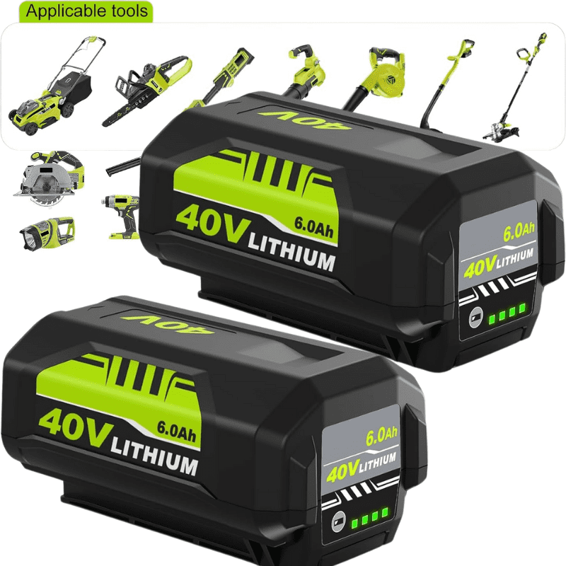 2Pack 40V 6.0Ah OP40601 Battery Replacement for Ryobi 40V Battery OP4050A OP4040 OP4030 OP4026A OP40201 ZROP4026