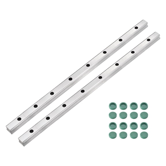 2Pack 450mm HGR20 Linear Guide Rail, Bearing Steel Linear Motion Guideway for DIY CNC Routers Lathes Mills Automatic Equipment