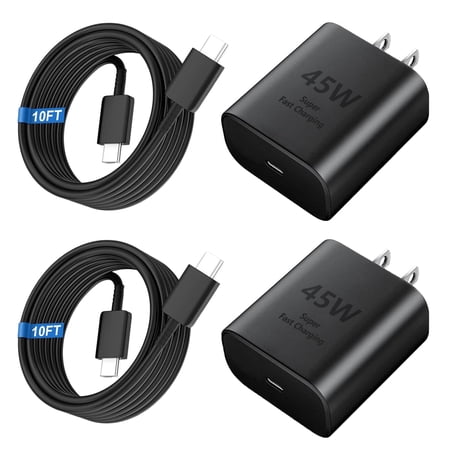 Super Fast Charger Type C, 2Pack 45W USB C Fast Charging Block Wall Charger with 2*10FT Android Phone Charger Cable Compatible with Samsung Galaxy S26/S26 Ultra/S25/S24/S23 Ultra/S23+/S22/S21/S20 price history and forecast - Cabepow Samsung Galaxy S24 Ultra