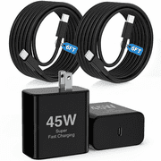 Type C Charger Fast Charging, 2-Pack 45W USB C Android Charger Block, Phone Super Fast Charger with 6.6FT Cable Compatible with Samsung Galaxy S26/S25/S24/S23 Plus/Ultra