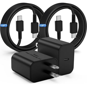 Super Fast Charger with Type C Cable 10ft , 2Pack 45W USB C Wall Charger Block Adapter and Android Phone Charger Cord for Samsung Galaxy S25/S24 Ultra/S24/S24+/S23 Ultra/S23/S22 Ultra/S22/S21/Note 20