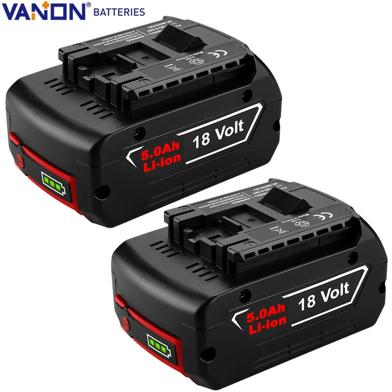 2Pack 5.0Ah Li ion Replacement Battery for Bosch 18v Tools BAT609 BAT618 with 1 Year Warranty Walmart
