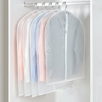 2Pack 50"Reusable Waterproof Suit Cover Clear Hanging Garment Storage Bags Dustproof Clothes Protector with Zipper