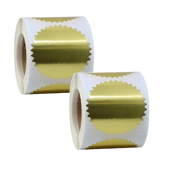 2Pack 50Mm Gear Embossed Sticker Label With Raised Printing For Certificates And Awards Stickers Home Decor