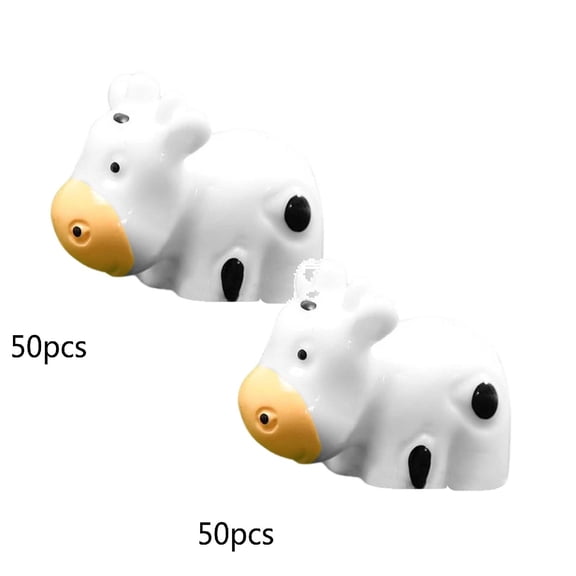 2Pack 50Pcs Micro Cow Mini Resin Cow Figurines Miniature Cows For Diy Fairy Garden Miniature Desktop Ornament Home Decor