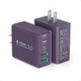 thumbnail image 1 of [2Pack] 50W USB C Plug,5-Port Fast Charger Block PD+QC Cube Wall Charging Box Brick for iPhone 16/15/14/13 for Samsung Galaxy S24/S23/S22/S21+/S21 Ultra, Magsafe Wireless Charger,(Purple), 1 of 6