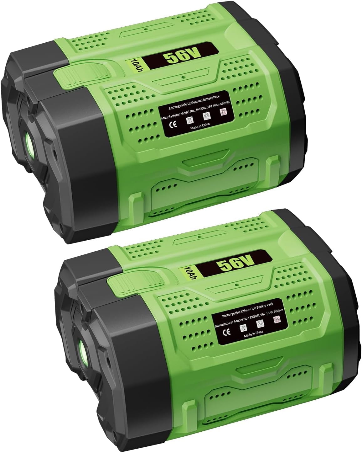 2Pack 56 Volt 10000mAh Lithium-ion Battery Replacement for EGO BA5600T BA1400T BA4200T BA2800 Compatible with EGO 56V LB STN CS HT LM ST PH ME Series Power Tools and Chargers