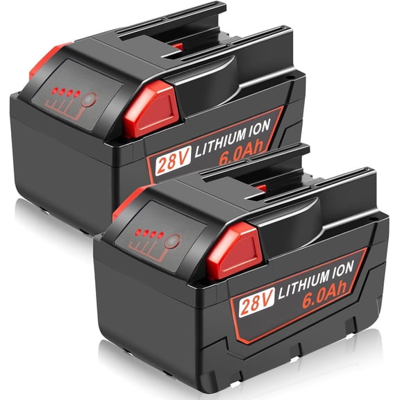 2Pack 6.0Ah 28V Battery Replacement for Milwaukee 28V Power Tools Battery 0719-20 0719-22 0779-20 22 0928-29 0726-20 Cordless Tool