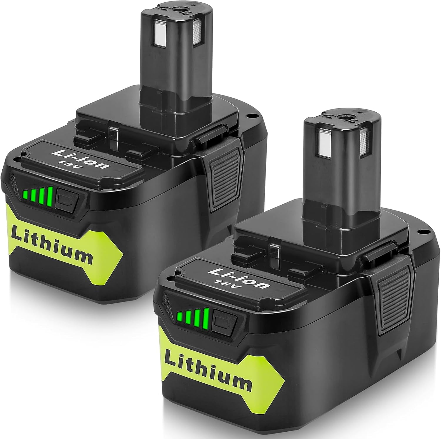 2Pack 6.0Ah High Capacity P108 Replacement for Ryobi 18V Battery Lithium Ion P102 P103 P104 P105 P107 P108 P109 P122 Compatible with Ryobi Cordless Power Tools