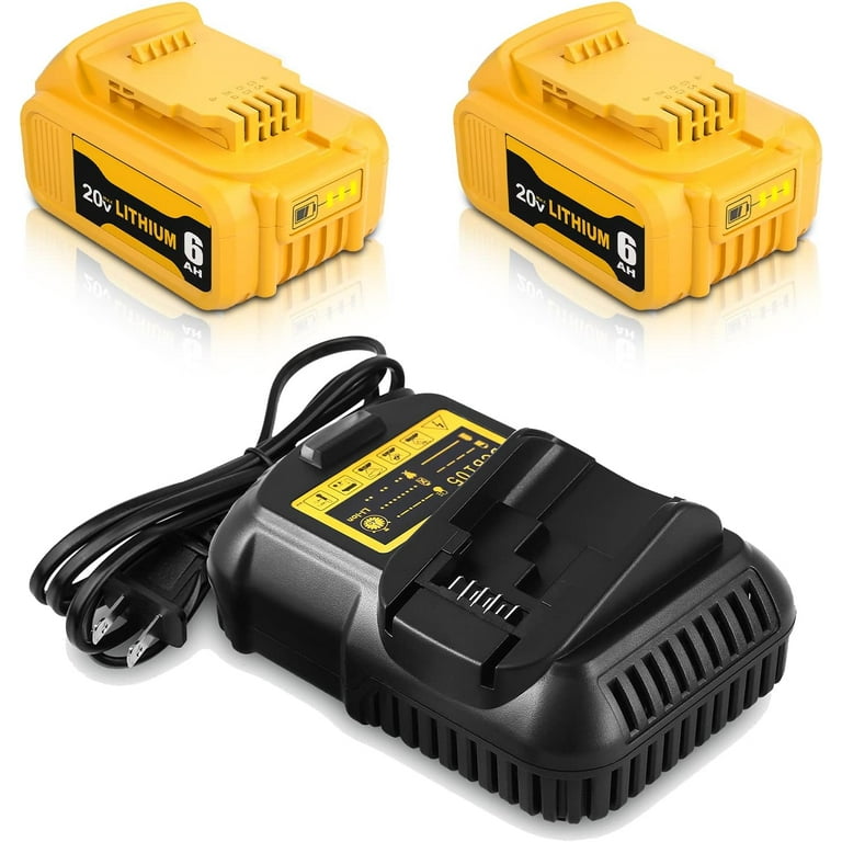 2Pack 6.0Ah Replacement for Dewalt 20V Battery DCB203 DCB206 2 DCB201 DCB204 Compatible with Dewalt 20 Volt Battery DCD985B DCD771C2 DCS355D1 Power