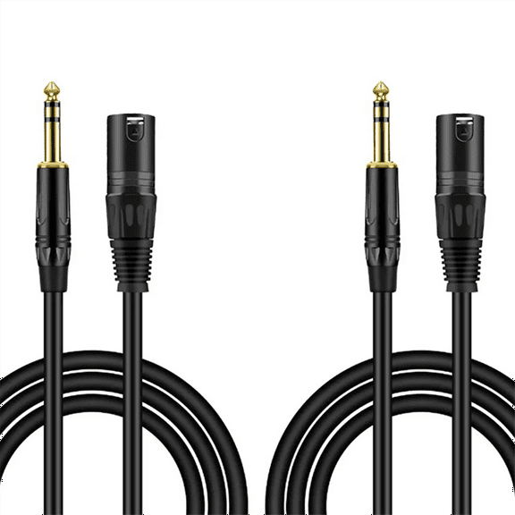 2Pack 6.35 mm 1/4 Inch Male to XLR Male Audio Stereo Mic Cable - Male to XLR Male Balanced Speaker Mic Cable, 1 Meter