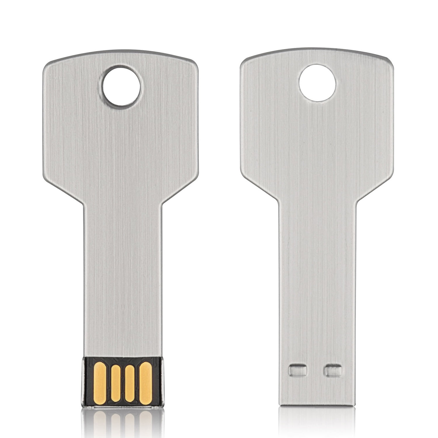 2Pack 64GB USB 2.0 Flash Drive for Key TOPESEL Metal Key Shape Thumb Drive Pen Drive Storage Silver