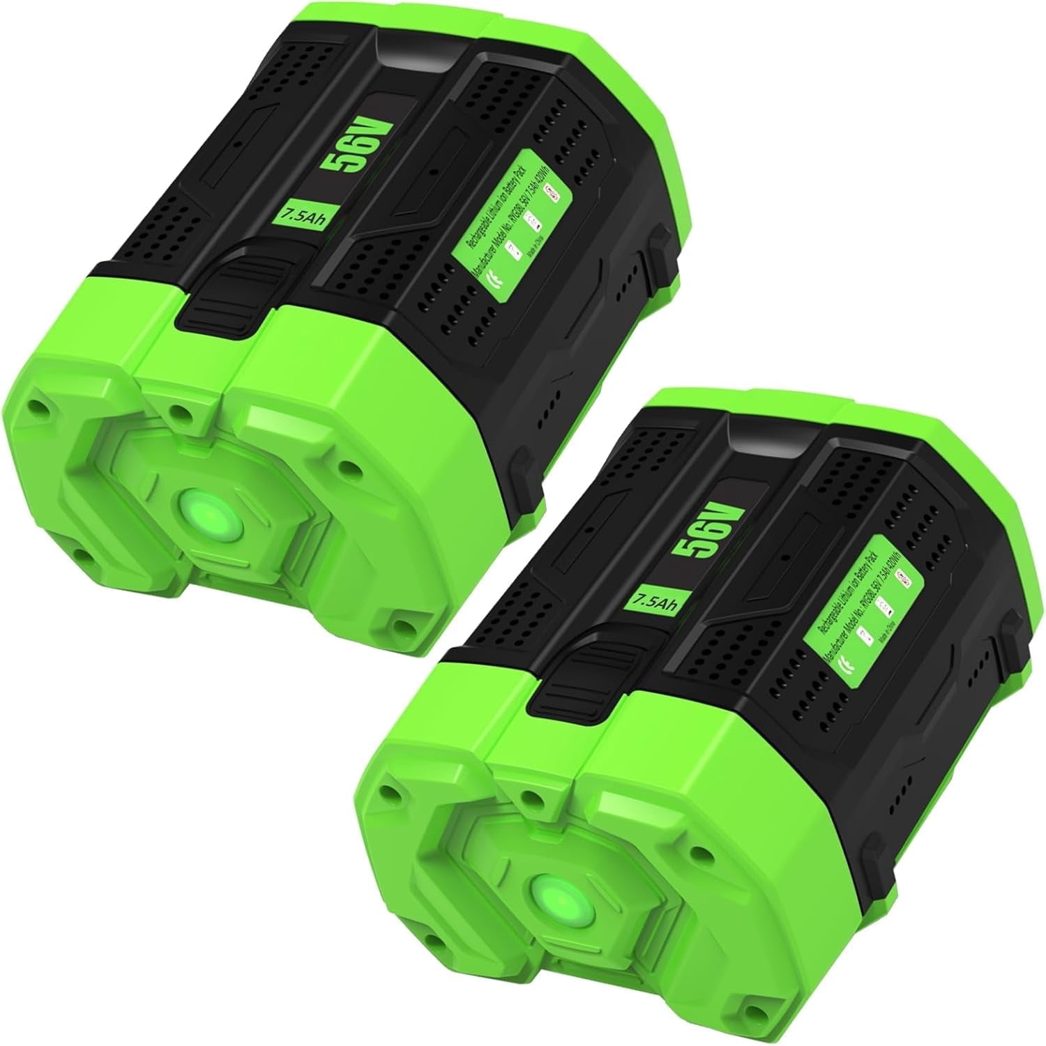 2Pack 7500mAh 56V BA4200 Batteries Replacement for EGO 56V BA4200 BA4200T BA5600T BA1400T BA2800 Lithium ion Compatible with 56Volt Power Tools