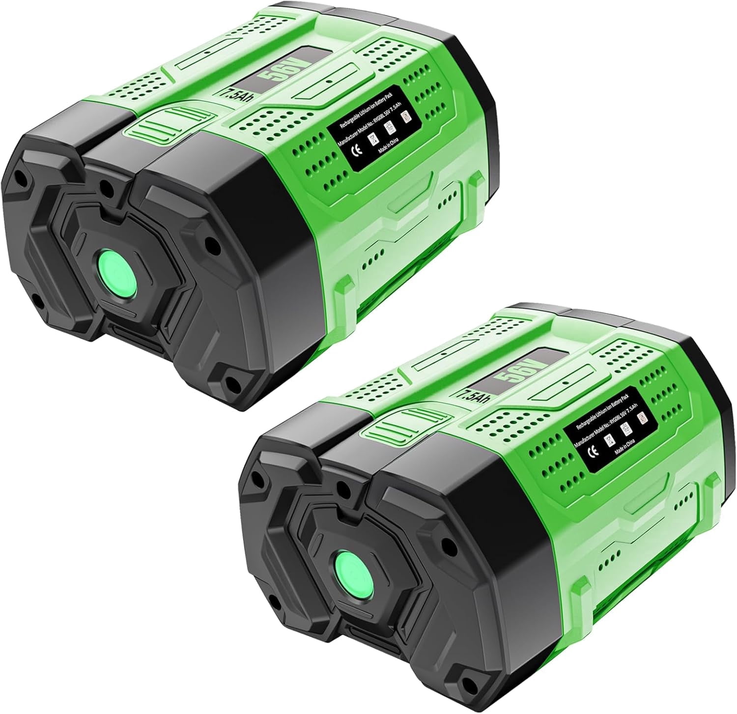 2Pack 7500mAh Replacement for EGO 56V Battery Lithium Replacement for EGO 56 Volt Battery 7.5Ah Conpatible with EGO 56 Volt BA2800 BA4200 CS1604 CS1804 CS1403 HT2400 Power Tools(7.5Ah, 2Pack)