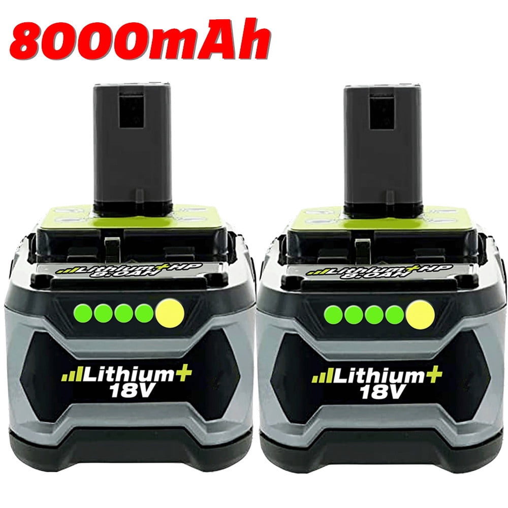 2Pack 8.0Ah For Ryobi P108 P109 18V One + Plus High Capacity Lithium Replace Battery Set