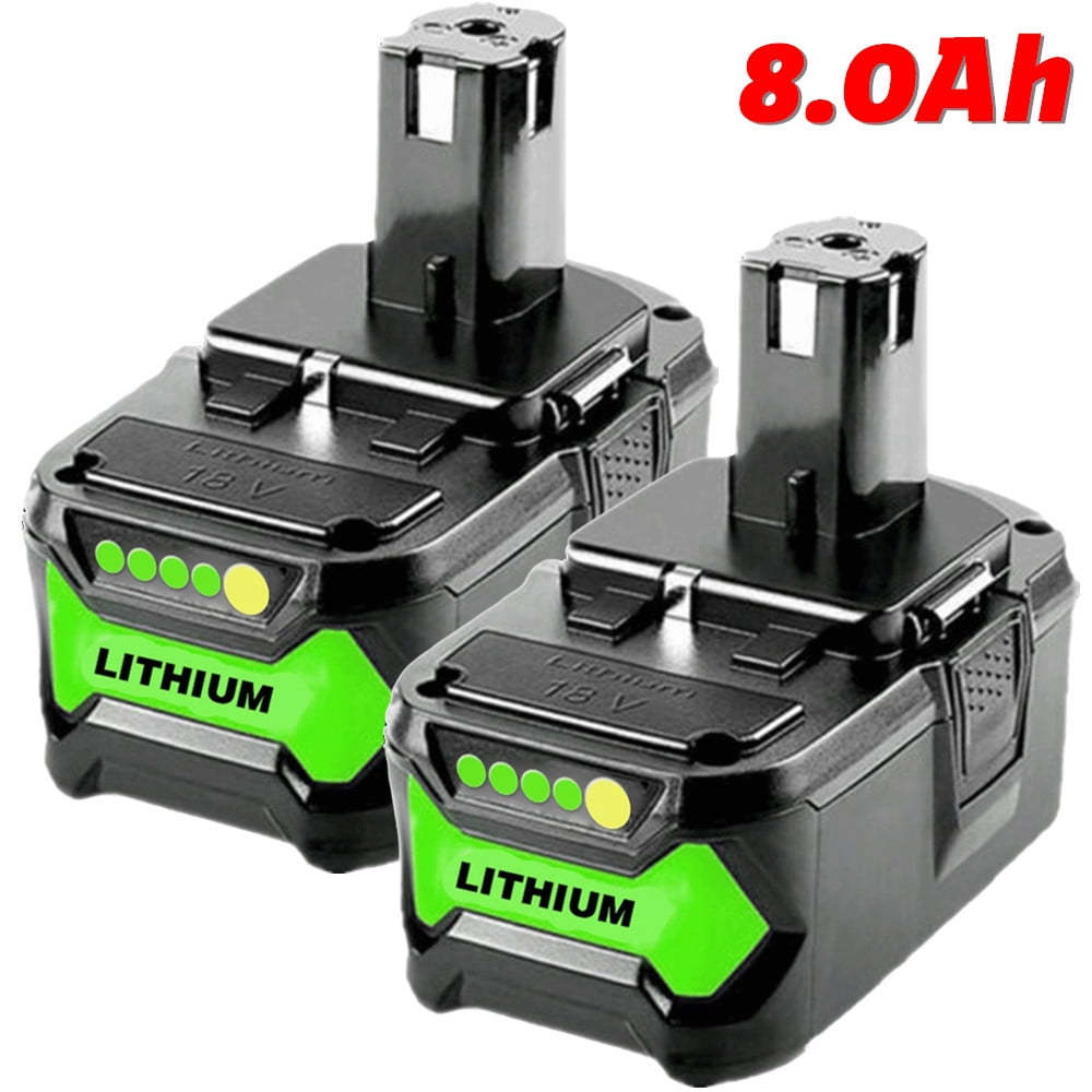 2Pack 8.0Ah Lithium-ion For Ryobi P108 P109 18V One + Plus High Capacity 18Volt Battery