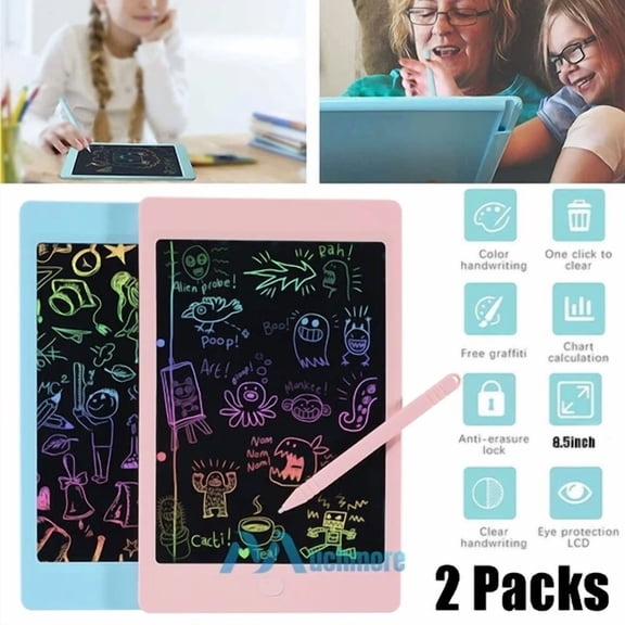 2Pack 8.5" Graphics Lcd Tablet Drawing Pad W/Stylus Quick Reading Pressure Sense