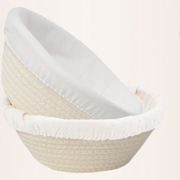 2Pack 8 Inch Banneton Bread Proofing Basket - Cotton Rope Dough Bowl, Sourdough Bread Baking Supplies for Dinner Rolls & Holiday Bakingwith 2 Liner