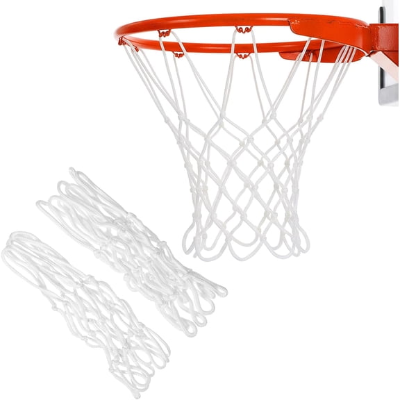 2Pack 8 Loops Mini Basketball Net Replacement, Heavy-Duty Nylon Little Small Basketball Net for Indoor Door Room Walls 8"-10.25" Hoop