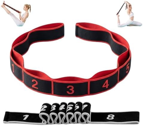 2Pack 8-Section Resistance Band with Numbered Markings, Exercise Band for Stretching, Yoga, Pilates & Home Fitness - Track Progress with Adjustable Tension, High-Elastic Latex Training Band