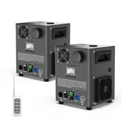 2Pack 800W Cold Spark Machine Spraying Electronic Flower Effect Machine w/ Remote Control DMX512 for Wedding Musical (Black)