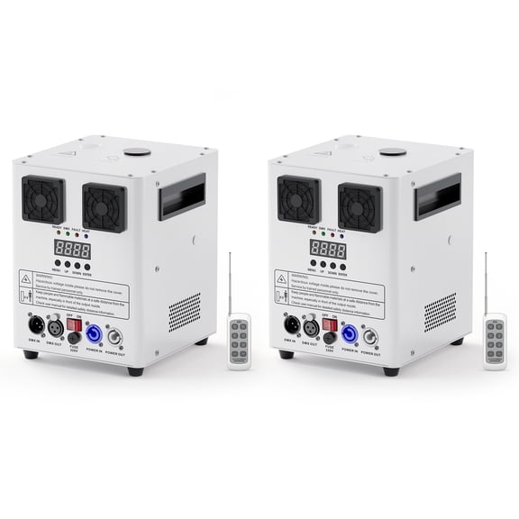 2Pack 900W Cold Spark Machine Spraying Electronic Flower Effect Machine w/ Remote Control DMX512 for Wedding Musical (White)