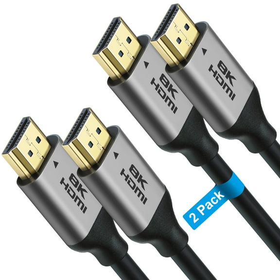 (2Pack) 8K HDMI 2.1 Cable 15FT , Support 8K@60Hz, 4K@144Hz, 4K@120/60Hz,Compatible with TV,Monitor,Projector