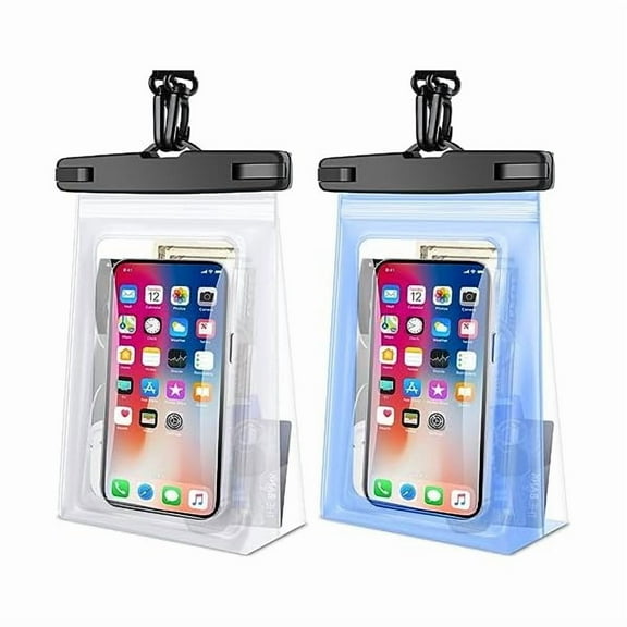 2Pack 9" Large Waterproof Phone Pouch Floating [with Zip Lock Seal], Cell Phone Dry Bag for iPhone 15 14 13 12 11 Plus Pro Max Samsung S23 S22 Ultra Water Proof Case Holder for Swimming