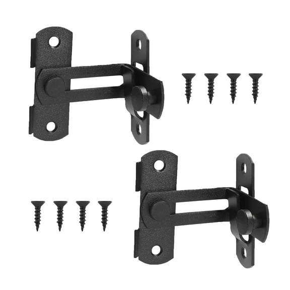 2Pack 90 Degree Flip Barn Door Lock, Suitable for barn doors/bedrooms/sheds/cabinets, frosted black