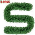 thumbnail image 1 of Qunler 2Pack 9ft Christmas Garland, Xmas Decorations DIY Non-Lit Pine Artificial Garland with 300 Tips for Outdoor Indoor Door Stairs Fireplace Mantel Front Porch ,Green, 1 of 10
