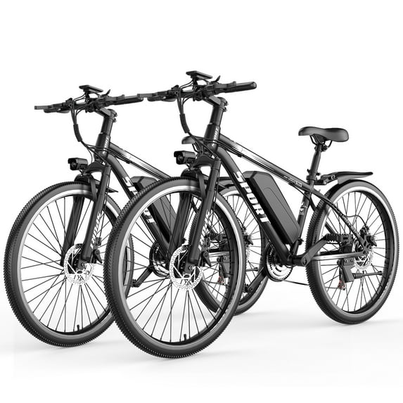 2Pack ASKGO F26-1500W Off-Road Electric Bike, 26" Tire 55 Miles Electric Bike ,48V 10.5 Internal Battery (Removable), Top Speed 30MPH, Electric Mountain Bike Beach Bike, Professional 7 Speed UL2849