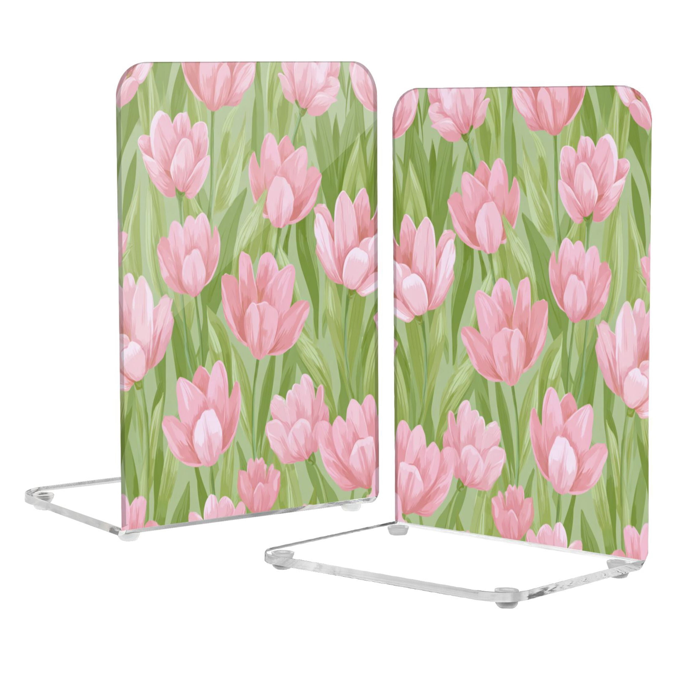 2Pack Acrylic Bookends Clear L-Shaped Book Holders with Non-Slip Pads ...