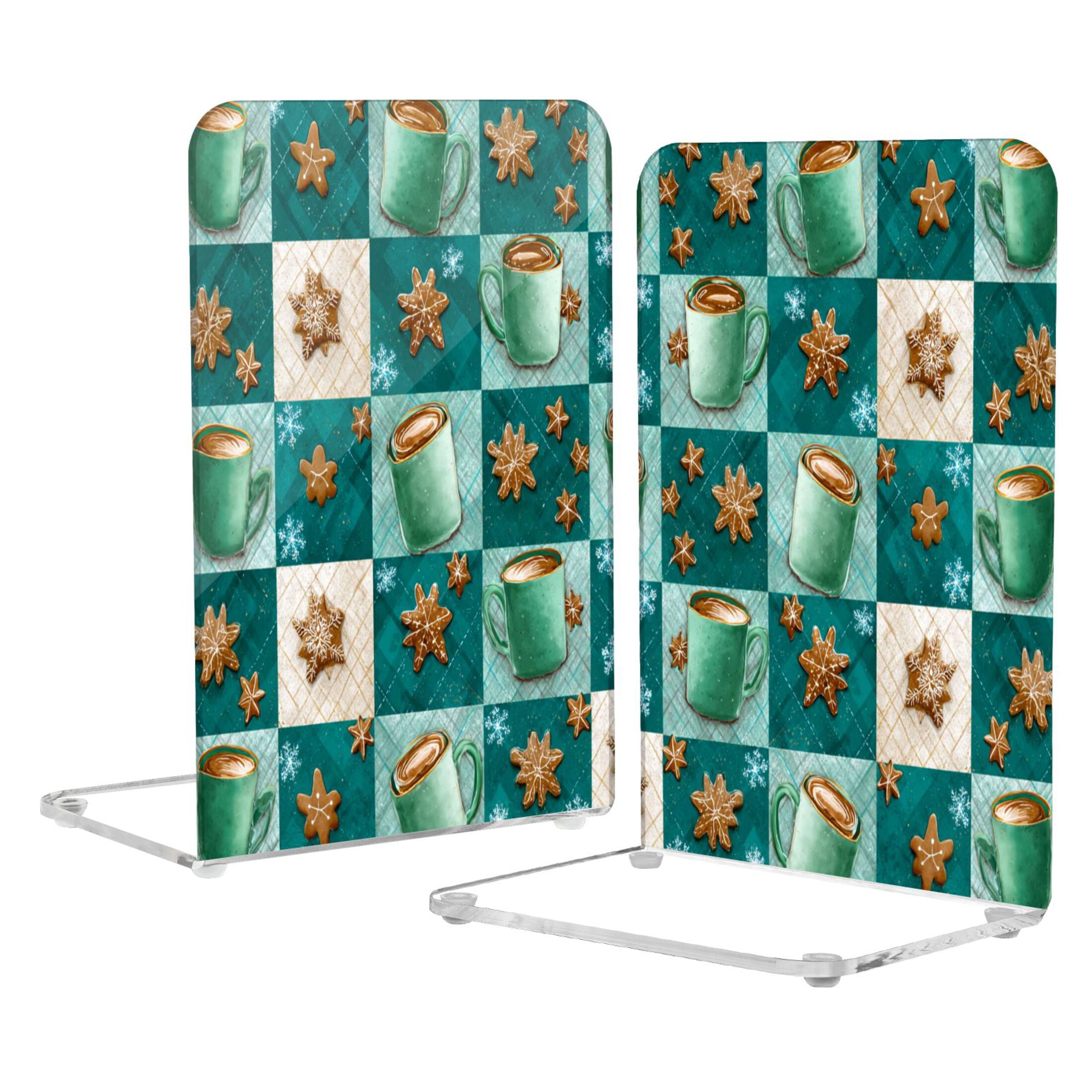 2Pack Acrylic Bookends Clear L-Shaped Book Holders with Non-Slip Pads ...