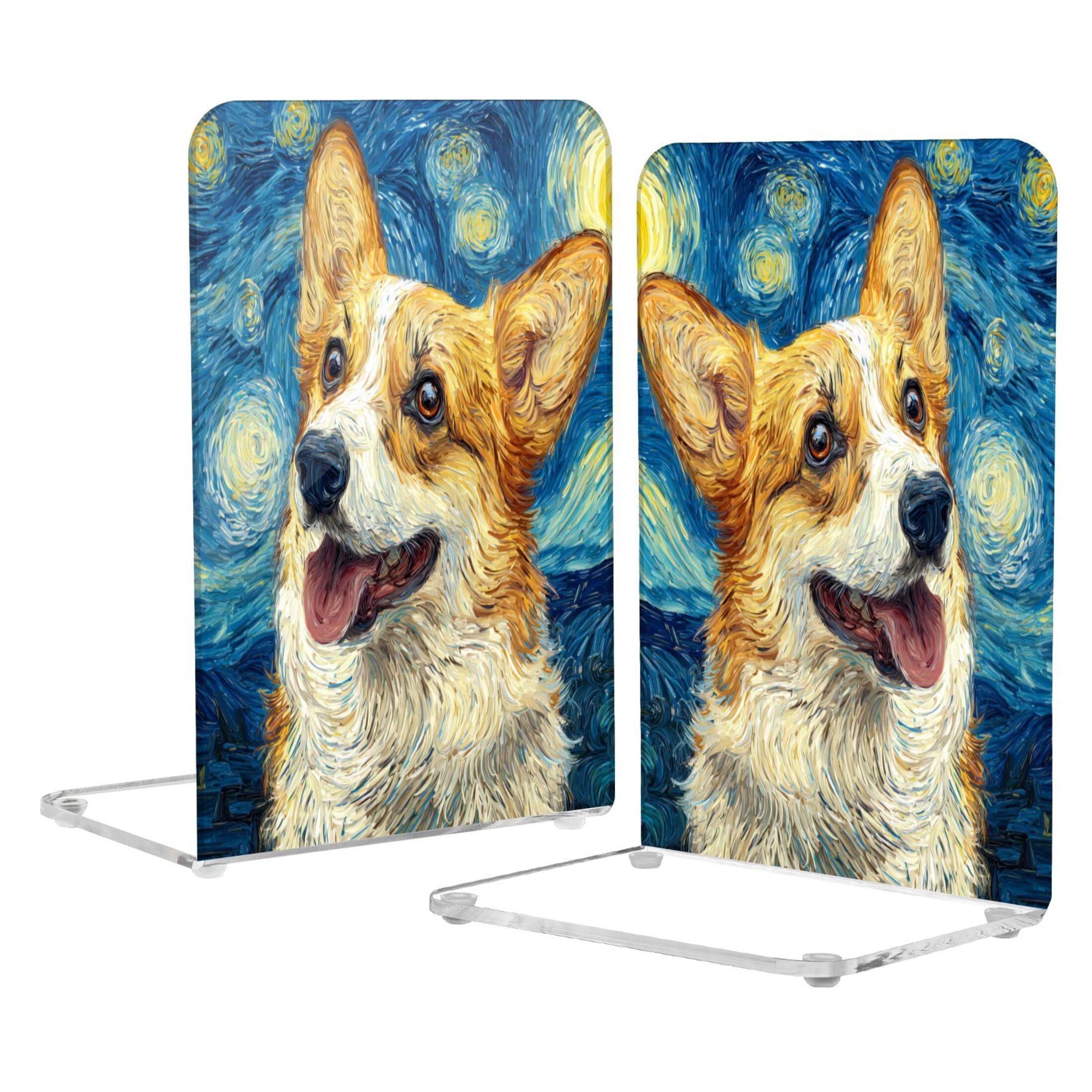 2Pack Acrylic Bookends Clear L-Shaped Book Holders with Non-Slip Pads ...