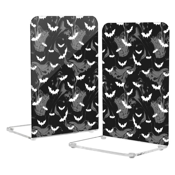 2Pack Acrylic Bookends Clear L-Shaped Book Holders with Non-Slip Pads ...
