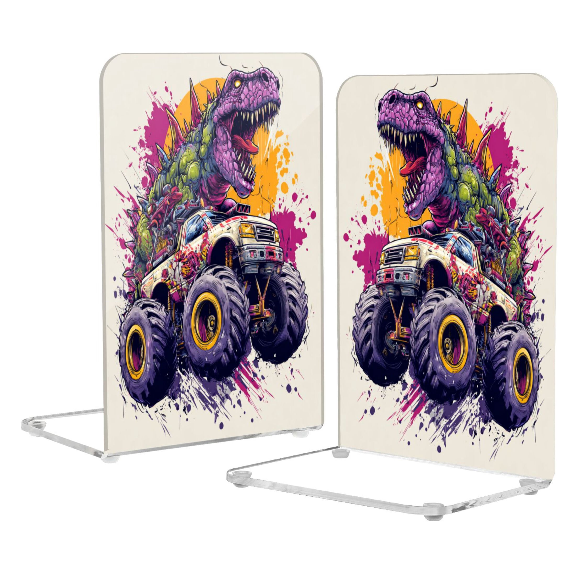 2Pack Acrylic Bookends Clear L-Shaped Book Holders with Non-Slip Pads ...