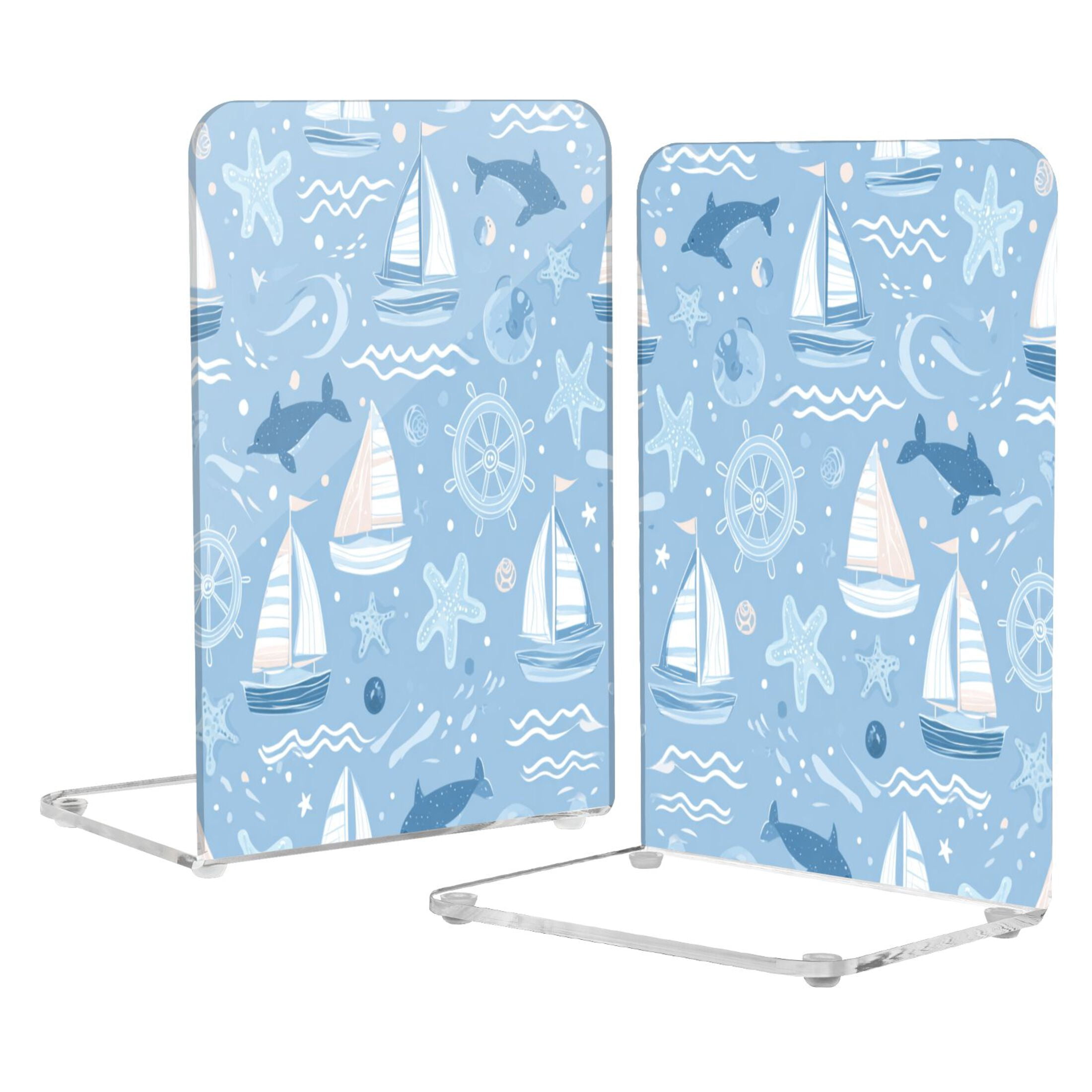 2Pack Acrylic Bookends Clear L-Shaped Book Holders with Non-Slip Pads ...