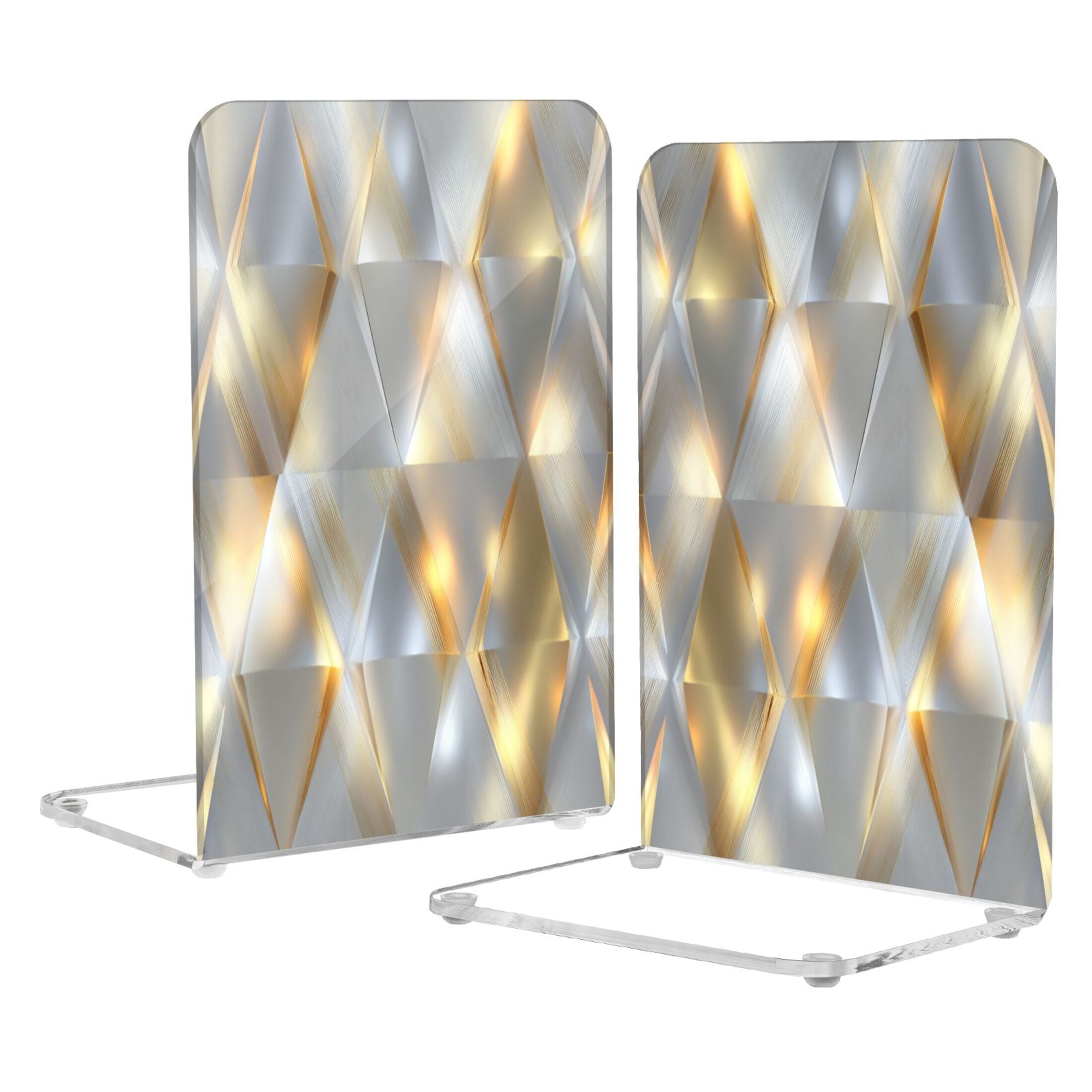 2Pack Acrylic Bookends Clear L-Shaped Book Holders with Non-Slip Pads ...